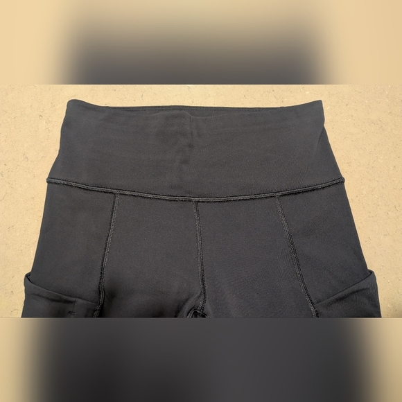 Athleta Capri Crop Leggings Stash Pockets Mesh High Rise size XS, color blue - Picture 6 of 10